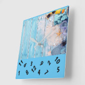 ***SUMMER TIME** SQUARE WALL CLOCK VIERKANTE KLOK (Hoek)