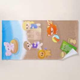 Summer Time Toys Beach Towel For Kids Strandlaken