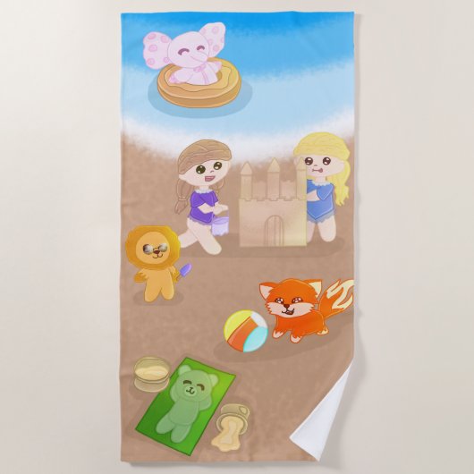 Summer Time Toys Beach Towel For Kids Strandlaken (Voorkant)