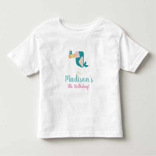 Summer Toucan Birthday Bird Party Toddler T-shirt (Voorkant)