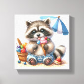 Summer Treats Racoon Canvas Afdruk (Voorkant)