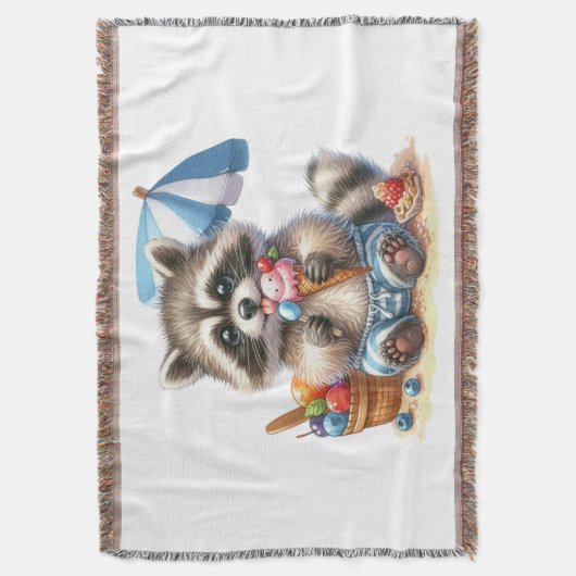 Summer Treats Racoon Deken (Voorkant Verticaal)