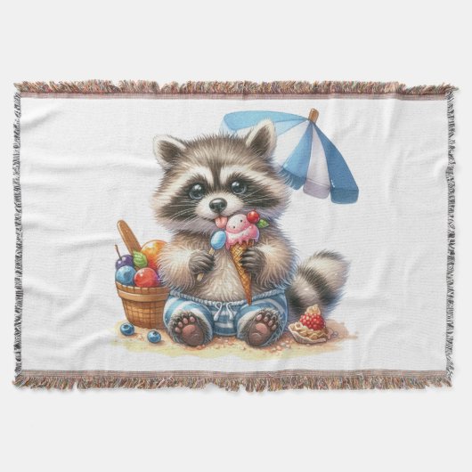 Summer Treats Racoon Deken (Voorkant)
