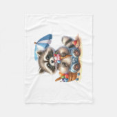 Summer Treats Racoon Fleece Deken (Voorkant)