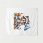 Summer Treats Racoon Wandkleed (Voorkant (horizontaal))