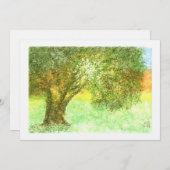 Summer Tree Aleph Bat/Bar Mitzvah Uitnodiging (Voorkant / Achterkant)