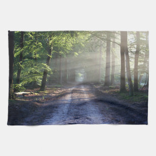 Summer Trees die Dirt Road beslaan Theedoek