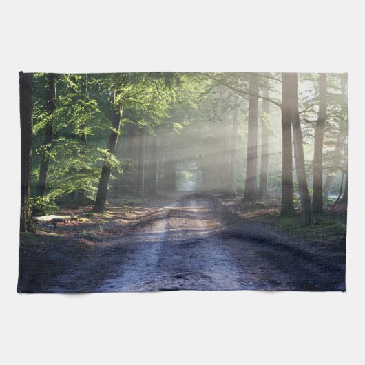 Summer Trees die Dirt Road beslaan Theedoek (Horizontaal)