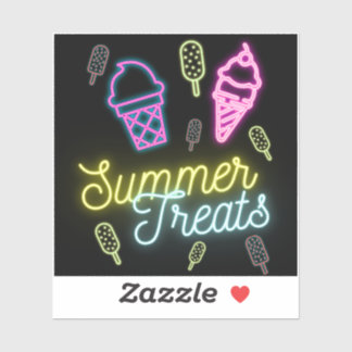 Summer Trees Neon Ice Cream Popsicle Sticker
