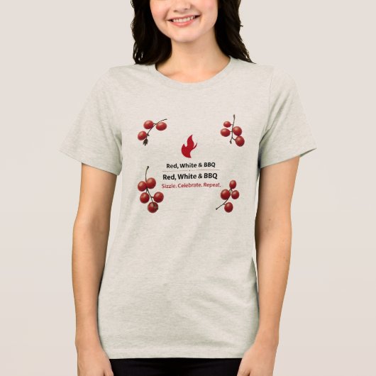Summer Tri-blend Patriottisch Shirt voor Vrouwen (Voorkant)