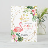 Summer Tropical Aloha Derty Invitation Kaart (Staand voorkant)