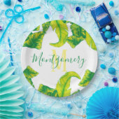 Summer Tropical Banana Leaves Papieren Bordje (Feest)