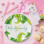 Summer Tropical Banana Leaves Papieren Bordje (Feest)