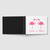 Summer Tropical Beach Black Pink Flamingo Weddensc Gastenboek (Volledig)