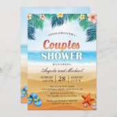 Summer Tropical Beach Couples Weduwen Shower Kaart (Voorkant / Achterkant)