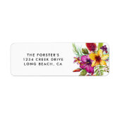 Summer Tropical Beach Hawaii Floral Etiket (Voorkant)