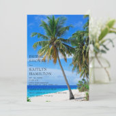 Summer Tropical Beach Palm Vrijgezellenfeest Kaart (Staand voorkant)