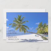 Summer Tropical Beach Palm Vrijgezellenfeest Kaart (Achterkant)