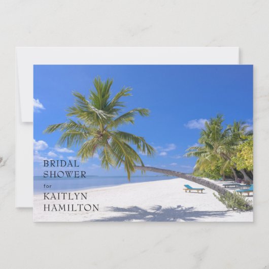 Summer Tropical Beach Palm Vrijgezellenfeest Kaart (Achterkant)