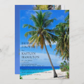 Summer Tropical Beach Palm Vrijgezellenfeest Kaart (Voorkant / Achterkant)