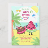 Summer Tropical Beach Party Birthday Kaart (Voorkant)