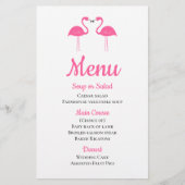 Summer Tropical Beach Pink Flamingo Weduwmenu (Voorkant)