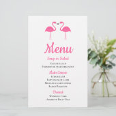 Summer Tropical Beach Pink Flamingo Weduwmenu (Staand voorkant)
