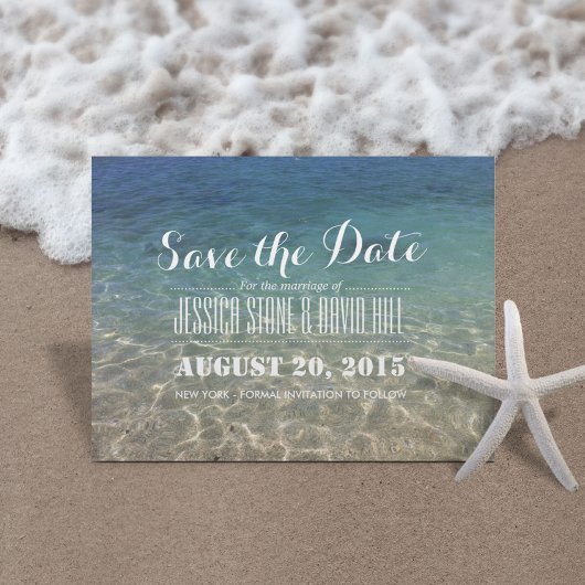 Summer Tropical Beach Wedding Save the Date Aankondigingskaart
