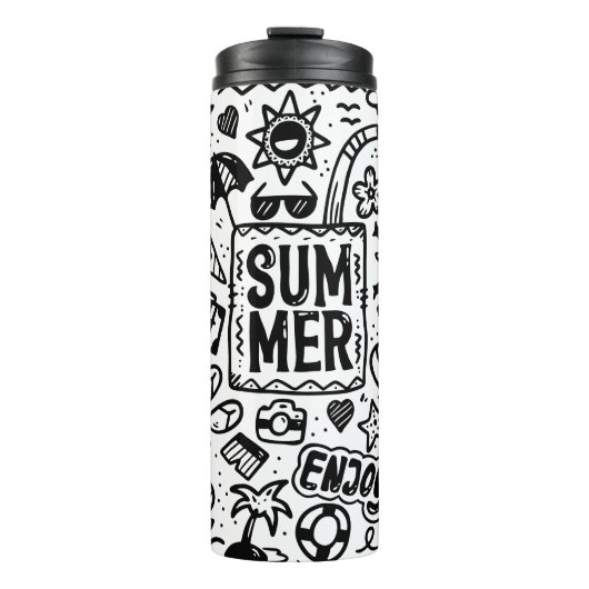 Summer Tropical Beach Zee Vacation Holiday Thermosbeker (Voorkant)