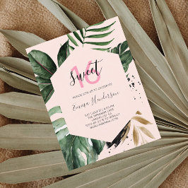 Summer Tropical Birthday Sweet 16 Uitnodiging Briefkaart