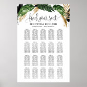 Summer Tropical bladeren gold and black splashes Poster (Voorkant)