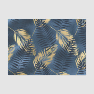 Summer Tropical Blue Palm Leaves Pattern Tissuepapier