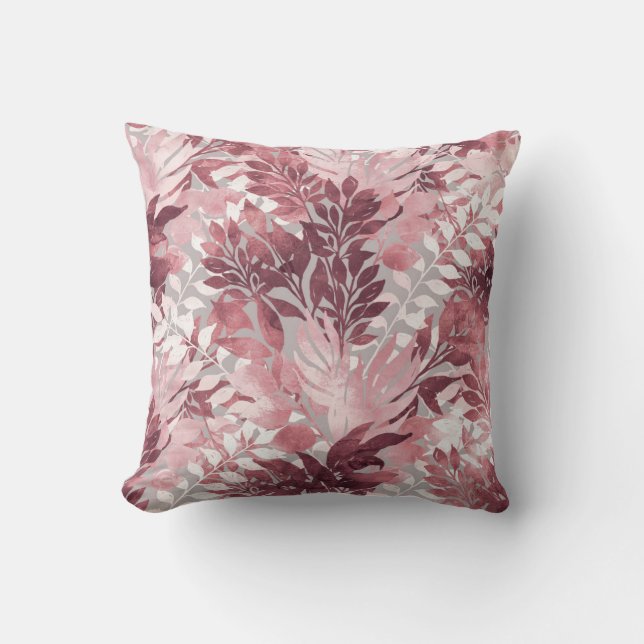 Summer Tropical Blush Pink Foliage  Design Kussen (Voorkant)