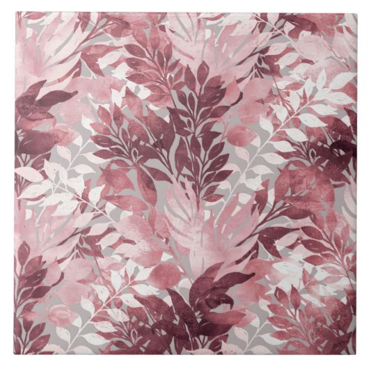 Summer Tropical Blush Pink Foliage  Design Tegeltje (Voorkant)