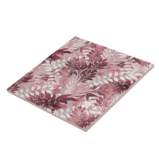 Summer Tropical Blush Pink Foliage  Design Tegeltje (Zijkant)