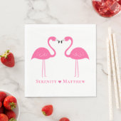 Summer Tropical Cute Pink Flamingo Wedding Napkins Servet (Insitu)
