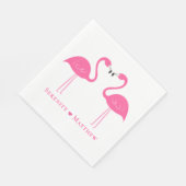 Summer Tropical Cute Pink Flamingo Wedding Napkins Servet (Hoek)