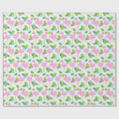 Summer Tropical Flamingo and Floral Pattern Cadeaupapier (Vlak)