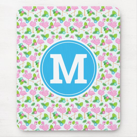 Summer Tropical Flamingo and Floral Pattern Muismat (Voorkant)