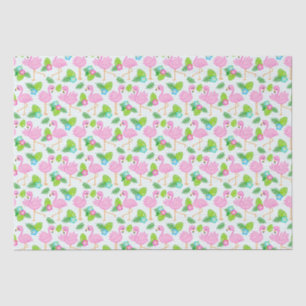Summer Tropical Flamingo and Floral Pattern Tissuepapier