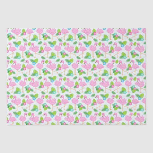 Summer Tropical Flamingo and Floral Pattern Tissuepapier (Voorkant)