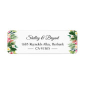 Summer Tropical Floral Leaves Personalized Etiket (Voorkant)