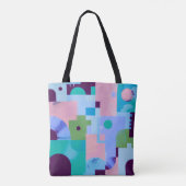 Summer Tropical Floral Tote Bag – Cute Blue Pink B (Achterkant)