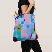 Summer Tropical Floral Tote Bag – Cute Blue Pink B (Dichtbij)