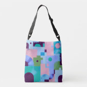 Summer Tropical Floral Tote Bag – Cute Blue Pink B (Achterkant)