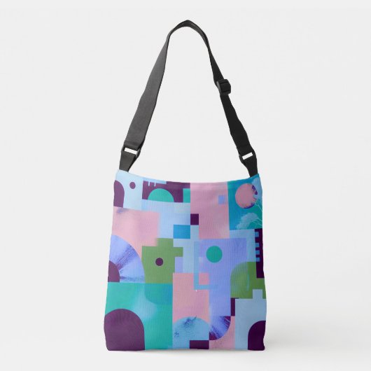 Summer Tropical Floral Tote Bag – Cute Blue Pink B (Voorkant)