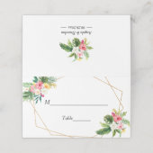 Summer Tropical Floral Wedding Table Escort Plaatskaartje (Buitenkant ongevouwen)