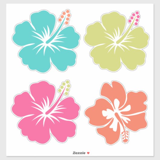 Summer Tropical Flowers Sticker (Vel)