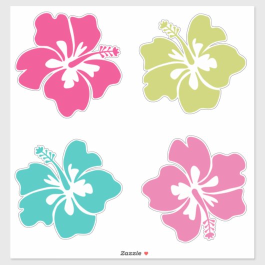 Summer Tropical Flowers Sticker (Vel)