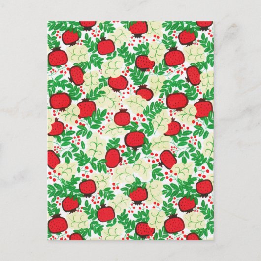 Summer Tropical Fruit Leaves Natural Briefkaart (Voorkant)
